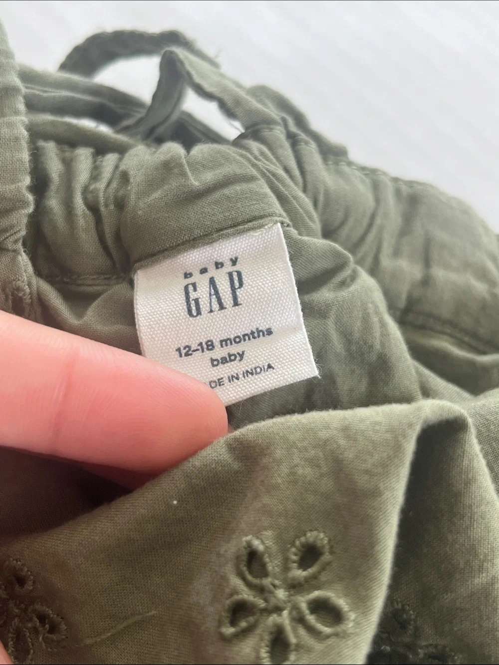 GAP Olive Green Eyelet Bubble Romper